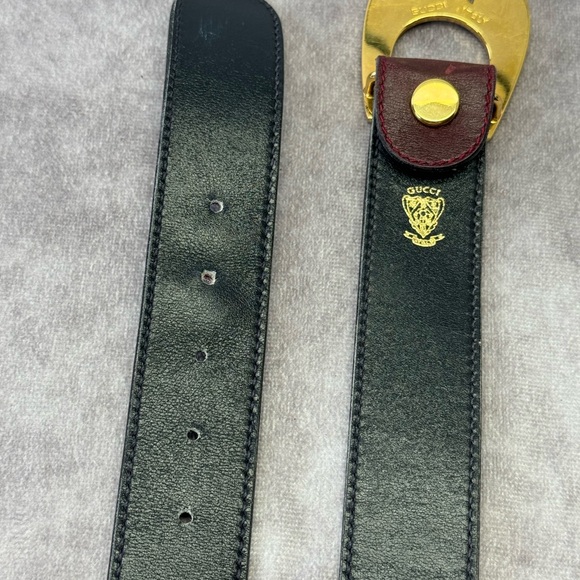 Gucci Vintage Reversible Leather Belt Dual Tone Buckle Small 2/4 - Picture 8 of 12